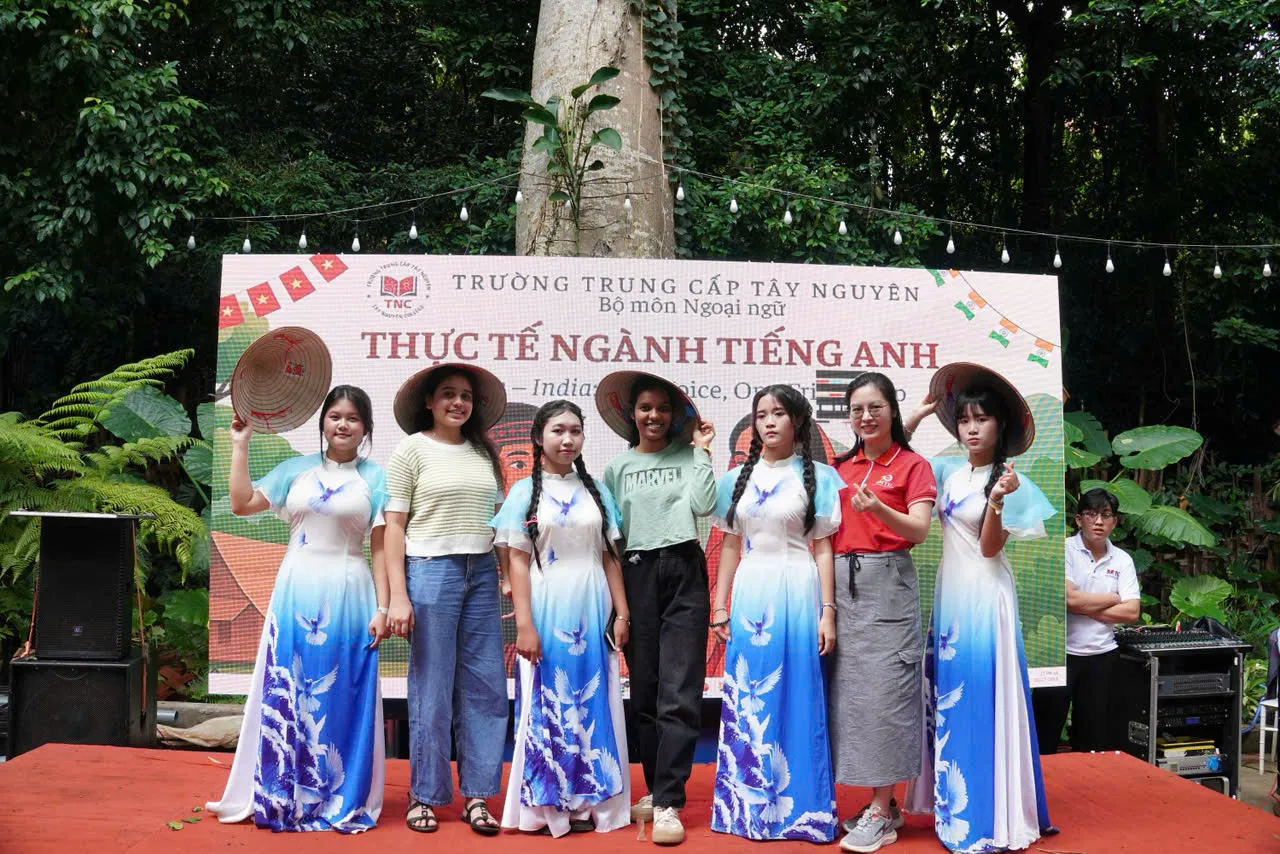 Indian students gathered for movie night event