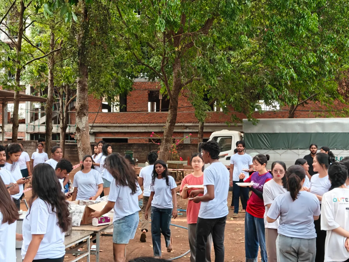 Indian students dancing during campus DJ night